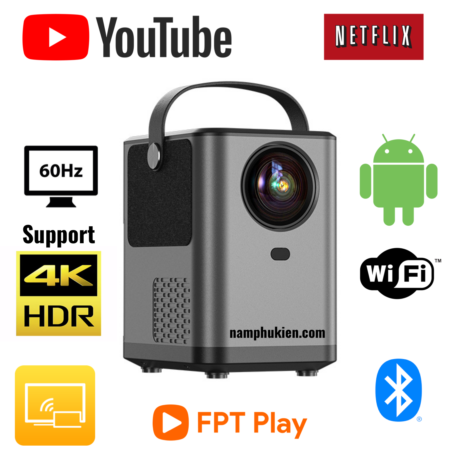 Máy chiếu cầm tay S1 HD 1080 hỗ trợ 4K +HDR