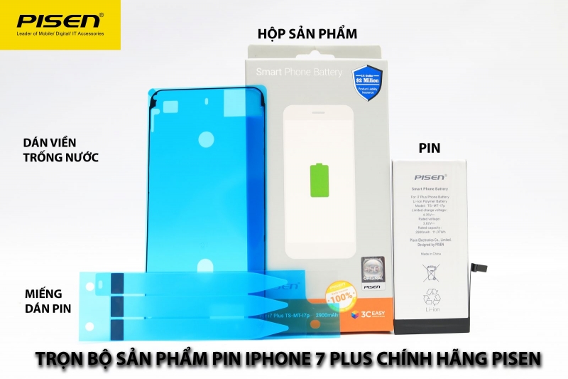 Pin iPhone 7 Plus chính hãng Pisen