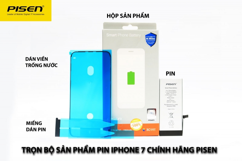 Pin iPhone 7 chính hãng Pisen