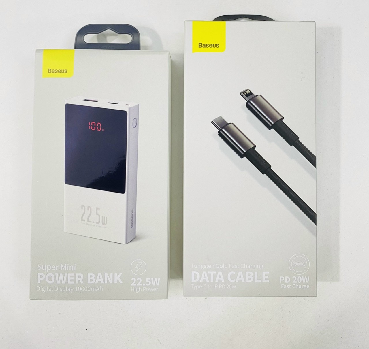 Combo pin dự phòng 10.000 mah 22,5W và cáp sạc nhanh 20W PD Baseus