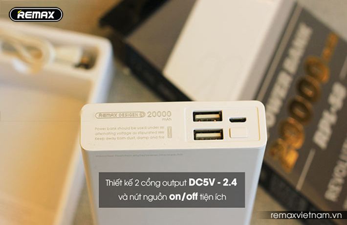 Pin sạc dự phòng thiết kế sang trọng Remax RPL - 58 20000mAh 6