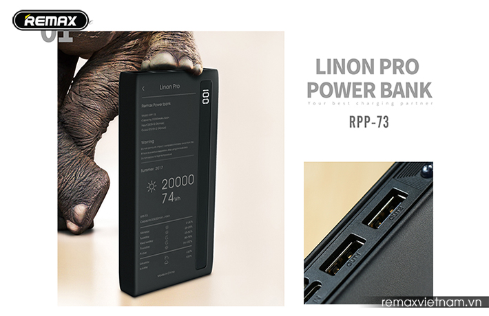 Pin sạc dự phòng 20000mAh Remax RPP - 73 10