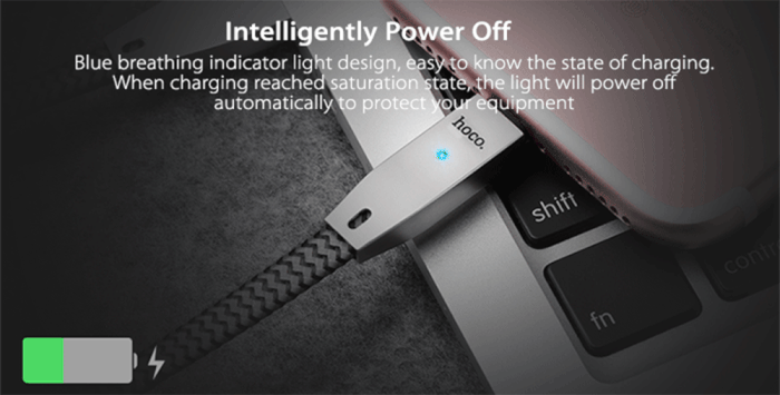 Dây cáp sạc tự ngắt Hoco U11 Lightning cho iphone 3