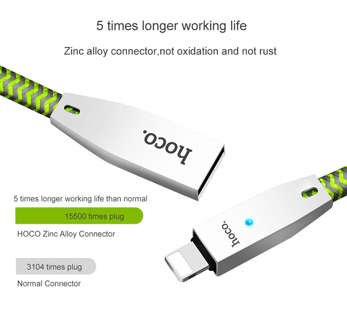 Dây cáp sạc tự ngắt Hoco U11 Lightning cho iphone 9