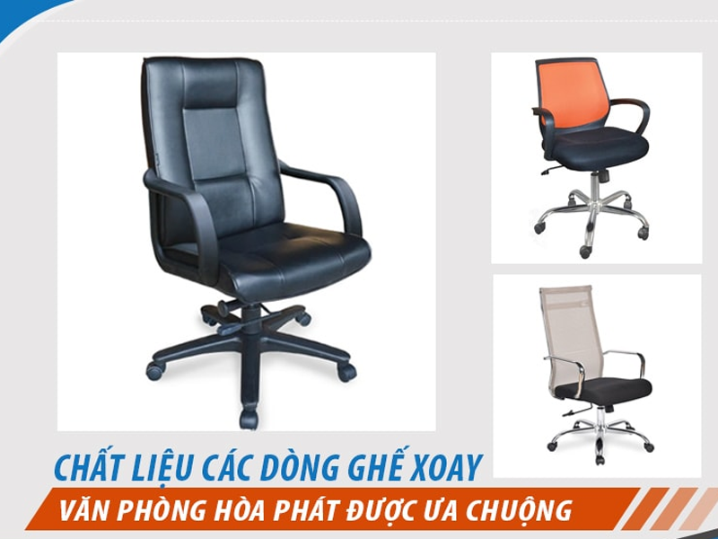 3 chất liệu bọc ghế xoay văn phòng Hòa Phát được ưa chuộng