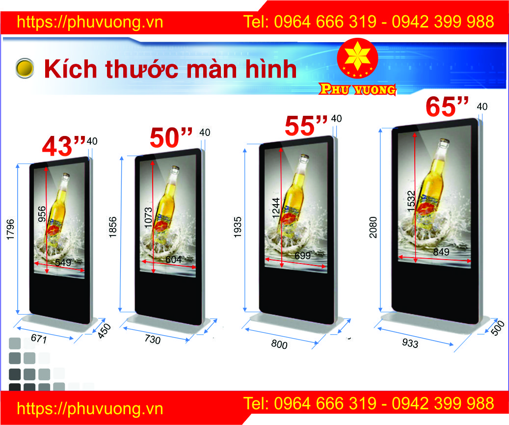 Kích Thước Màn Hình Quảng Cáo Chân Đứng | Công Ty Cổ Phần Đầu Tư Thương Mại  Phú Vương