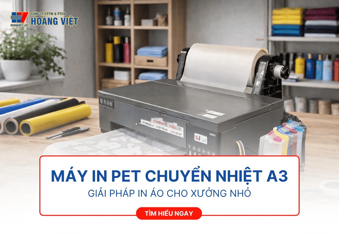 Máy in PET chuyển nhiệt A3 - Giải pháp in áo cho xưởng nhỏ
