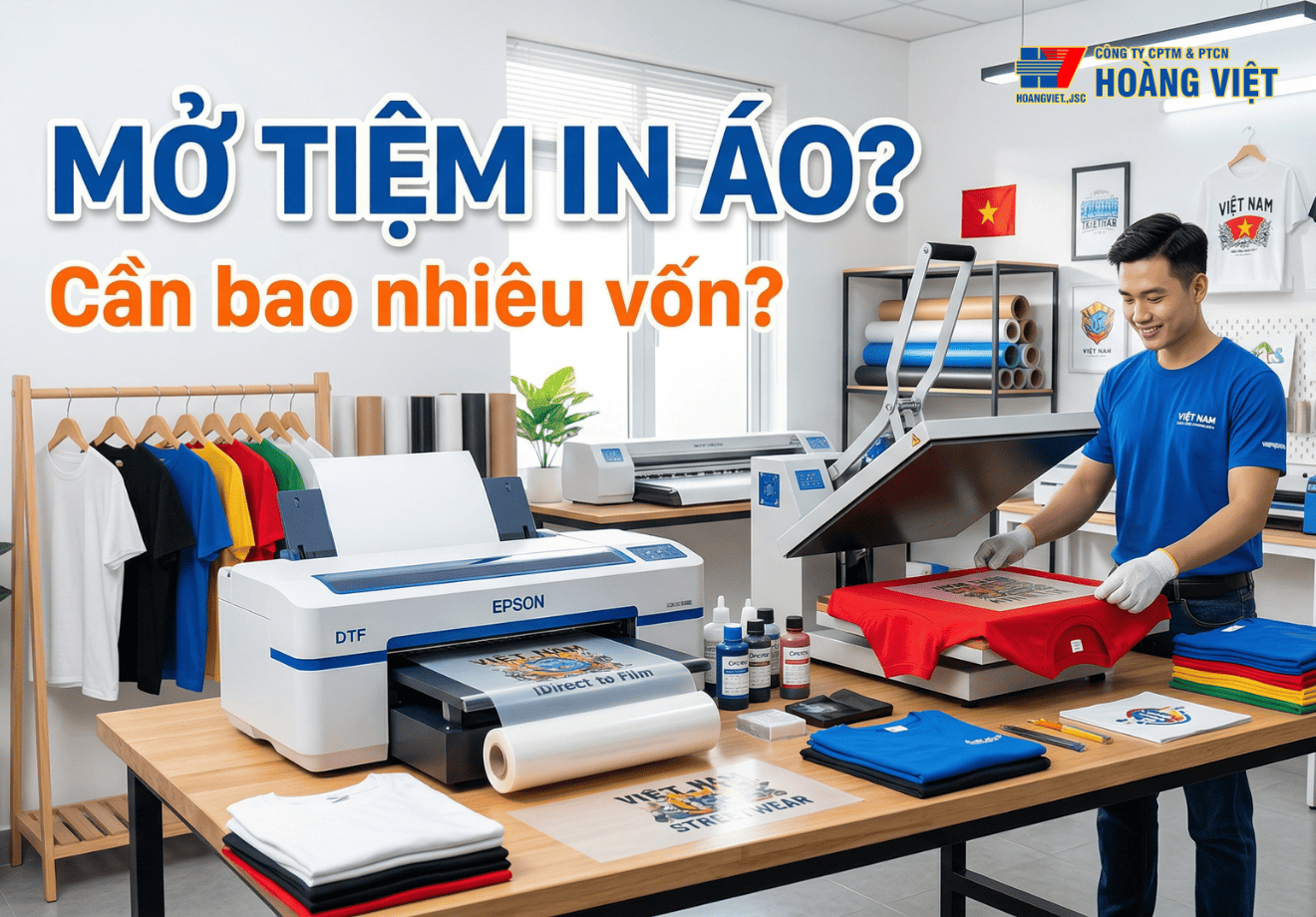 Mở tiệm in áo cần bao nhiêu vốn? Kinh nghiệm kinh doanh in áo chuyển nhiệt