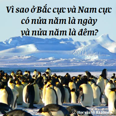 Vì sao ở Bắc cực và Nam cực có nửa năm là ngày và nửa năm là đêm