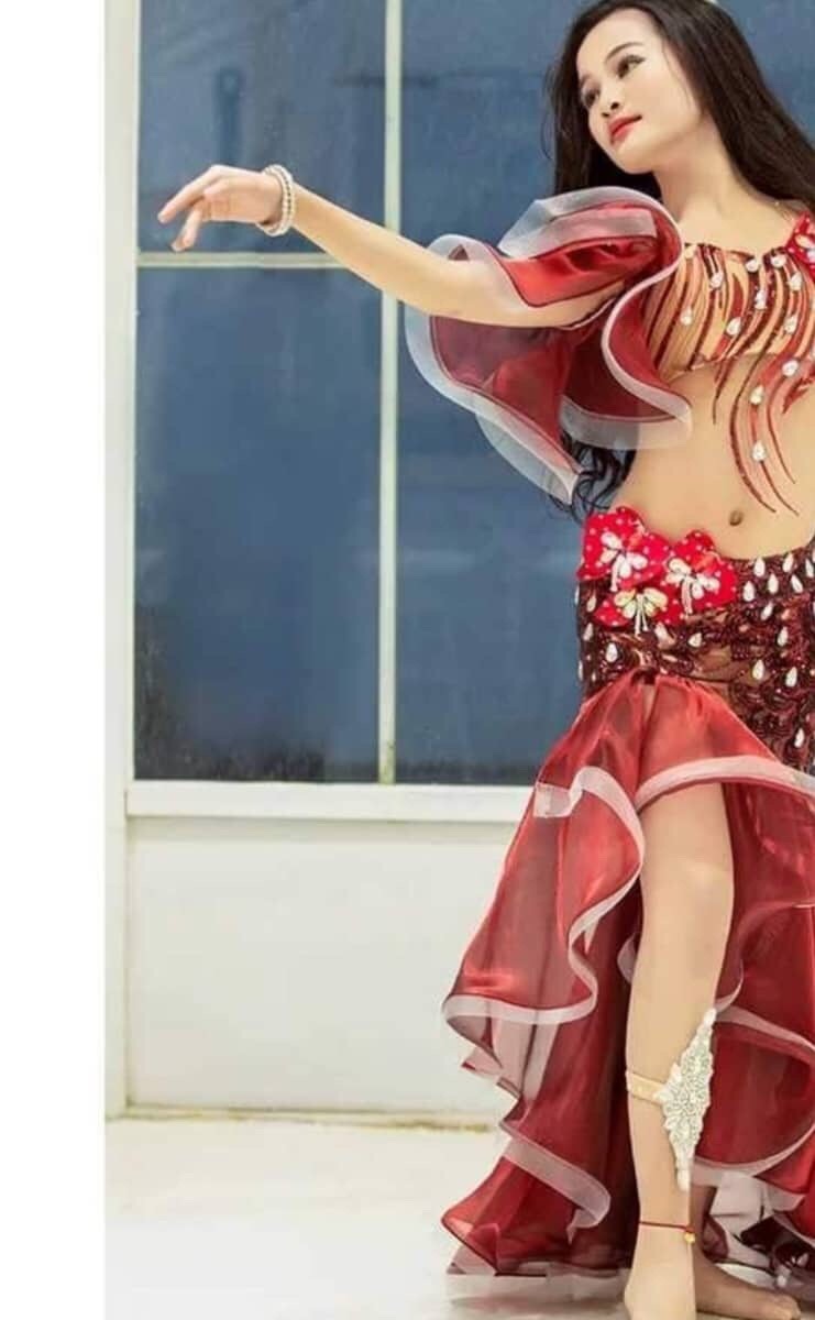 Trang phục Belly dance - Dài tay - Trang phục biểu diễn Hoa Mai