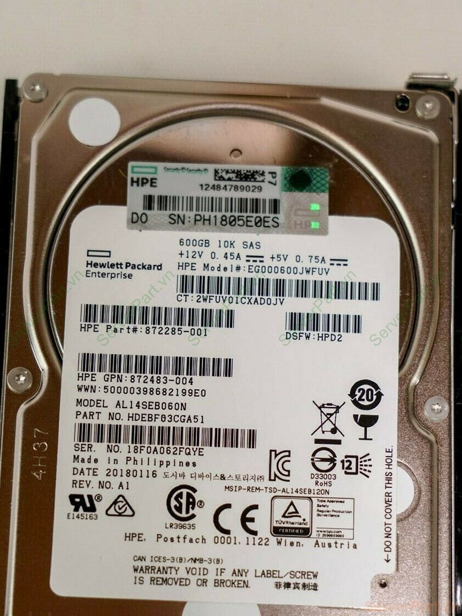 tray 872736001 872285001 872477B21 model AL14SEB060N Ổ cứng HDD sHP