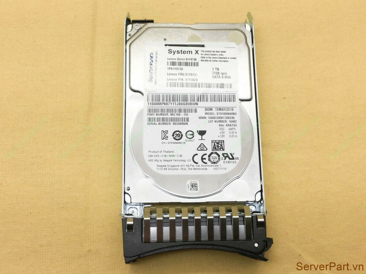 HDD for IBM 81Y9730 81Y9731 1TB 7.2K SATA 2.5 HDD X3650 M2 M3 M4