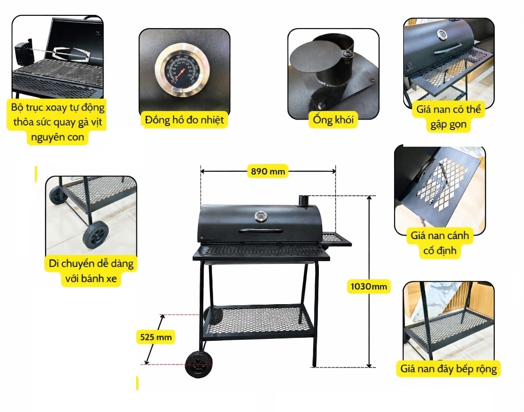 bếp nướng than hoa BH1725