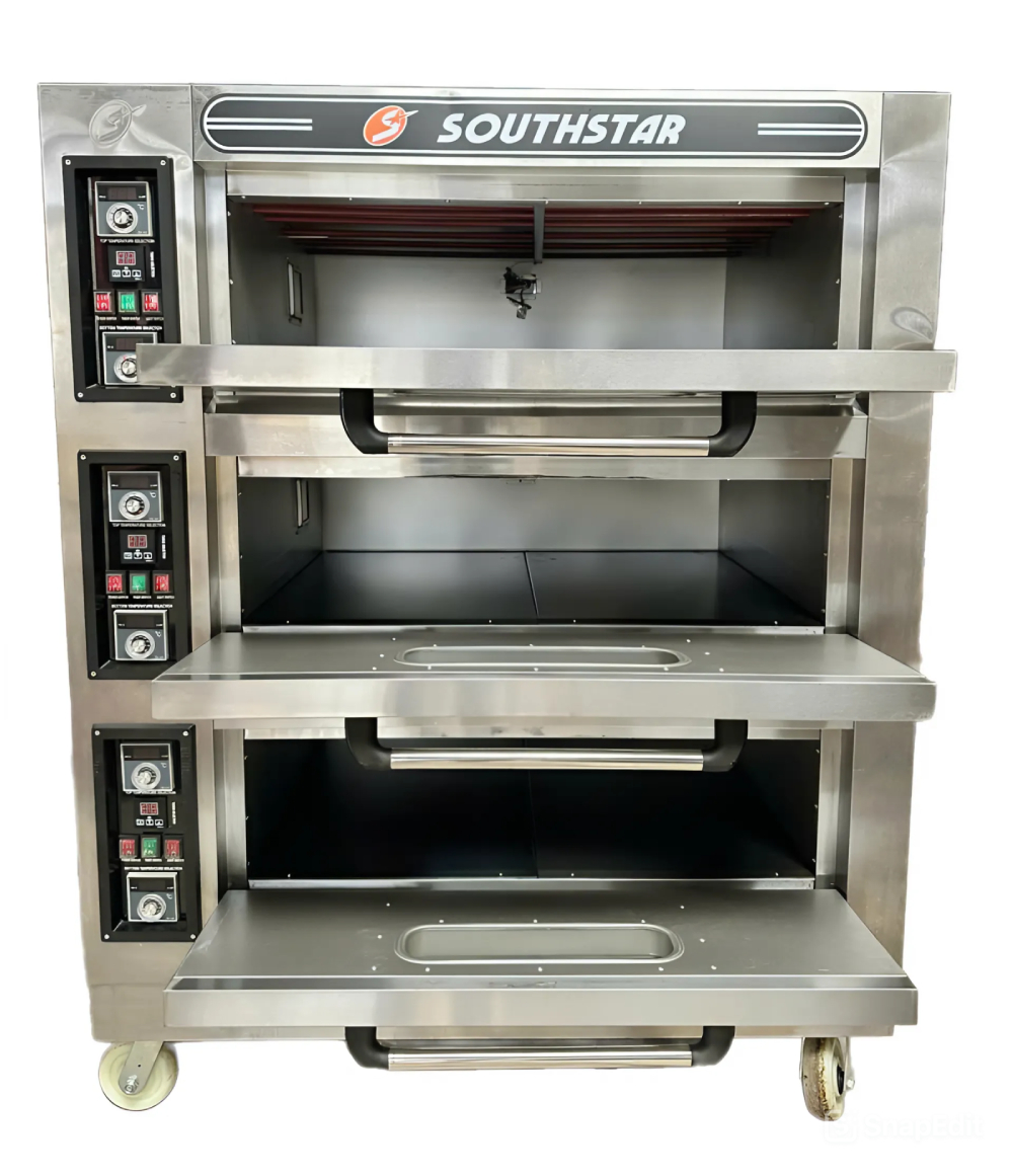 Lò nướng bánh mì 3 tầng 6 khay