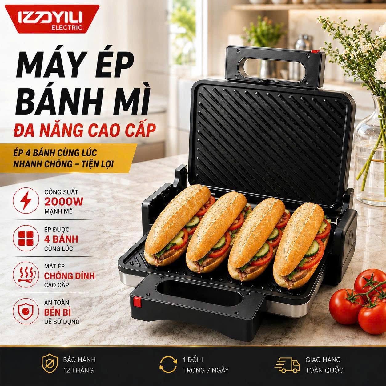 máy kẹp bánh mì công nghiệp