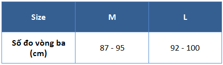 Bảng size quần lót nữ Nhật Bản