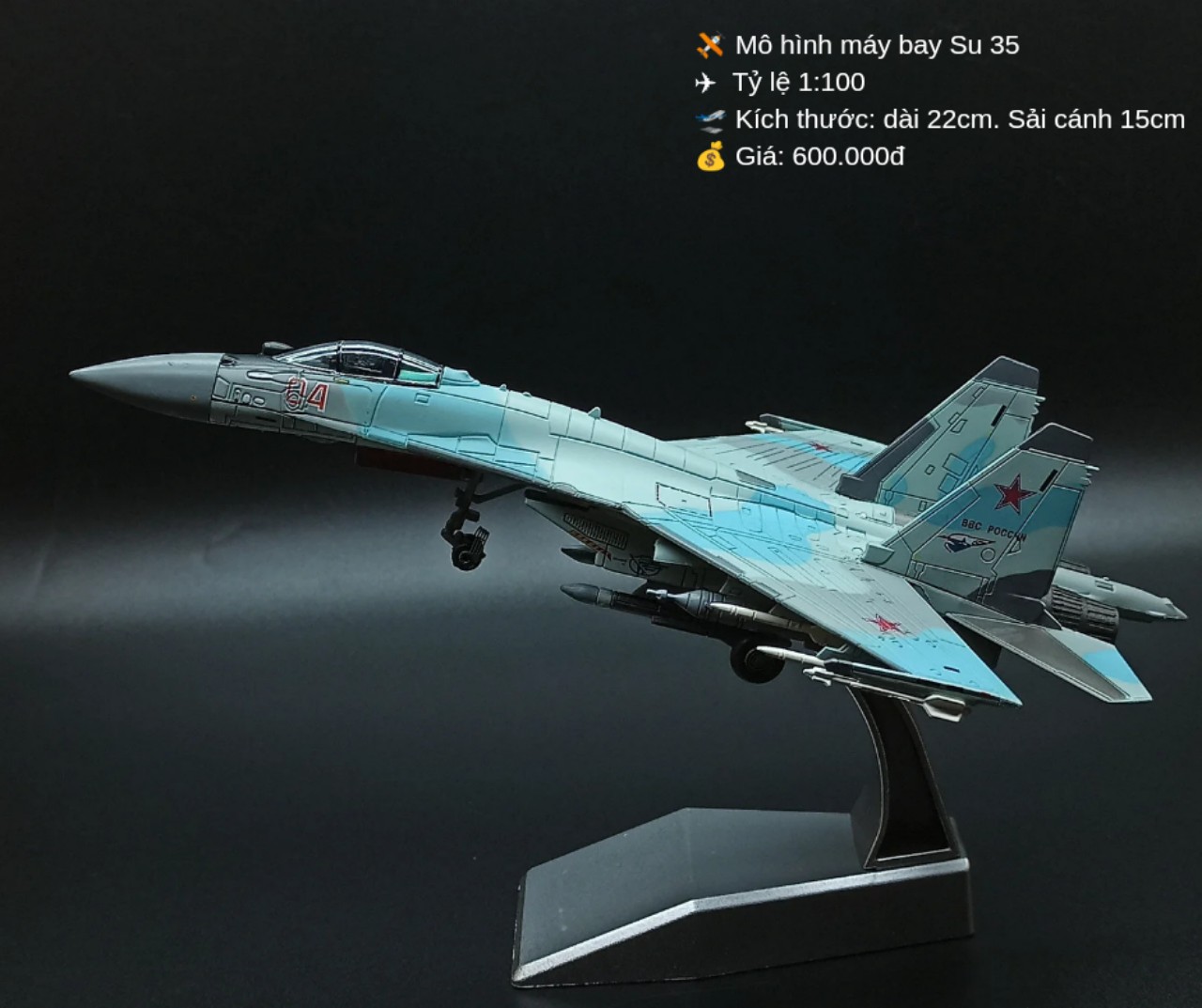 Mô hình máy bay Sukhoi Su35 Flanker tỷ lệ 1/100