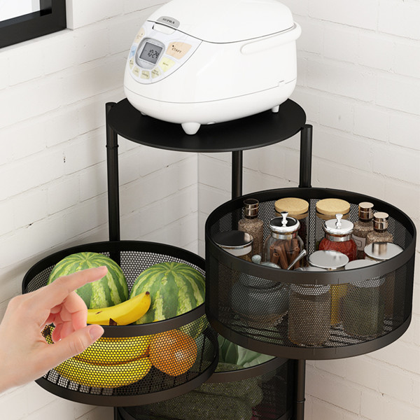 kệ đựng rau củ 4 tầng, khay tròn, đường kính 34cm, cao 73cm