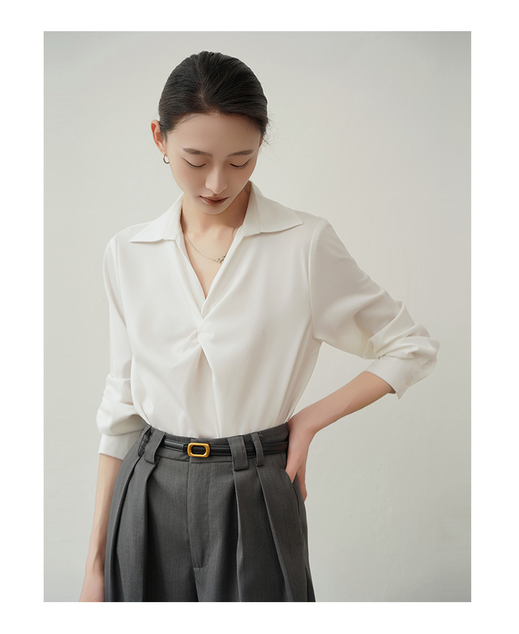 Áo sơ mi lụa xoắn ngực SM32