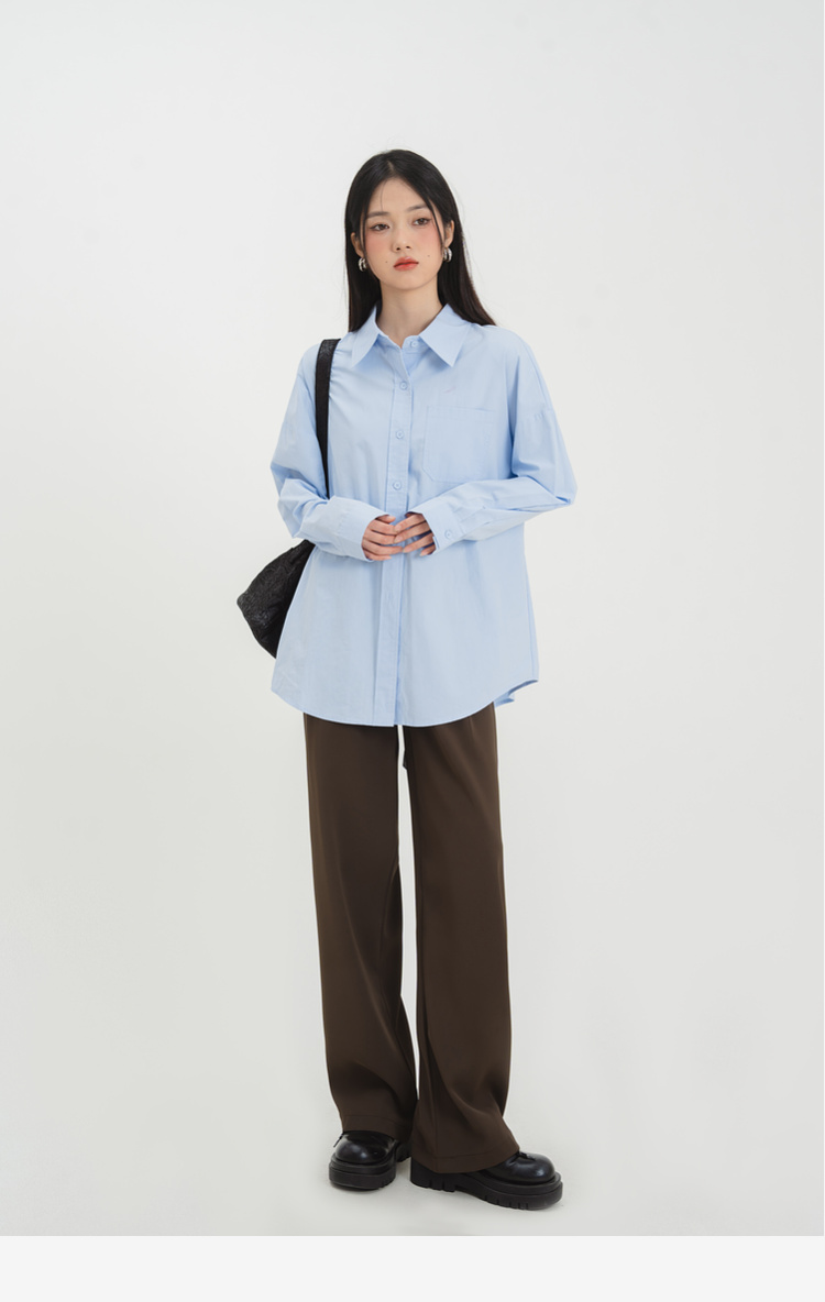 (SM26) Áo sơ mi nữ MAKILANA 2025 dáng rộng chất cotton cao cấp, màu xanh/trắng/hồng, mặc xuân thu, form trẻ trung cá tính