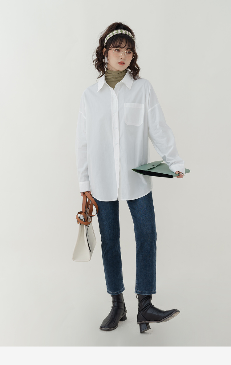 (SM26) Áo sơ mi nữ MAKILANA 2025 dáng rộng chất cotton cao cấp, màu xanh/trắng/hồng, mặc xuân thu, form trẻ trung cá tính
