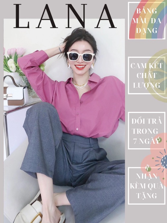 SM8 Áo sơ mi nữ dài tay nhiều màu sắc phong cách năng động, trẻ trung phù hợp đi làm, đi chơi LANA SM8