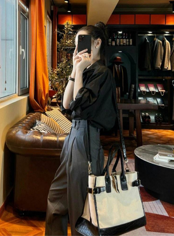 Quần xuông ống rộng cạp cao QT17