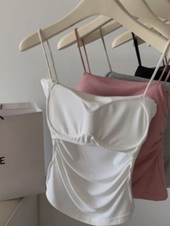 Áo Bra Nữ Dây Nhỏ Kèm Đệm Ngực | Áo Ống Ôm Dáng, Thiết Kế Nhún, Mặc Trong & Ngoài, Thời Trang Basic MAKILANA T13