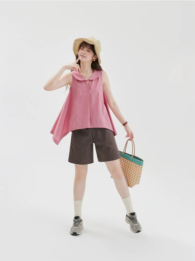 QS19 - Quần Short Nữ Kaki Túi Hộp Lưng Cao MAKILANA, Quần Đùi Ống Rộng Lưng Chun Dành Cho Nữ