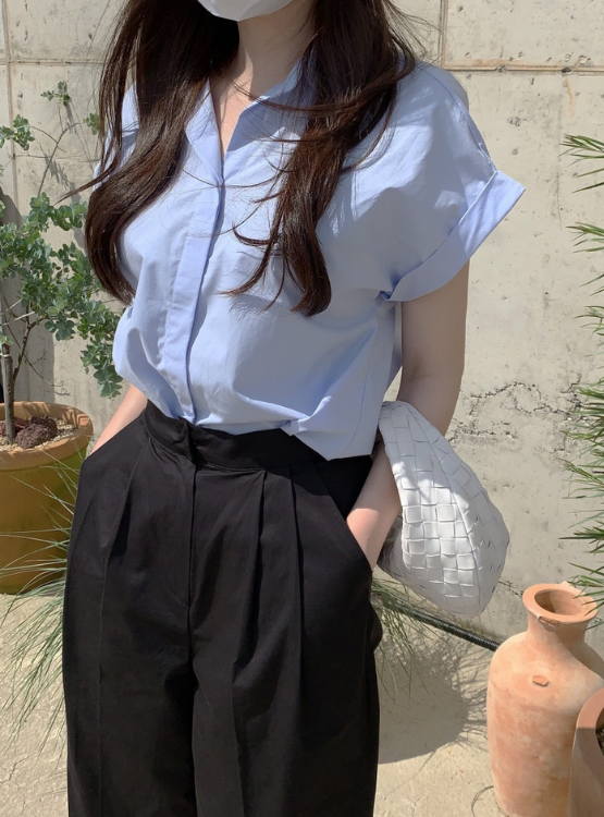 Áo sơ mi nữ tay ngắn cánh dơi MAKILANA nhiều màu sắc kiểu phom rộng phong cách nhẹ nhàng, trẻ trung, năng động SM9