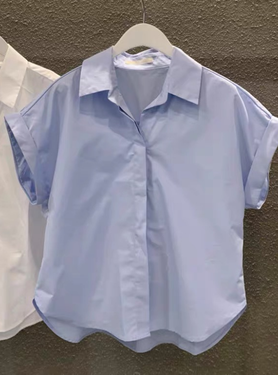 Áo sơ mi nữ tay ngắn cánh dơi MAKILANA nhiều màu sắc kiểu phom rộng phong cách nhẹ nhàng, trẻ trung, năng động SM9