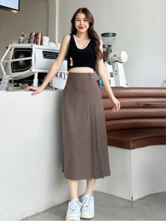 Chân váy midi xếp ly CV10
