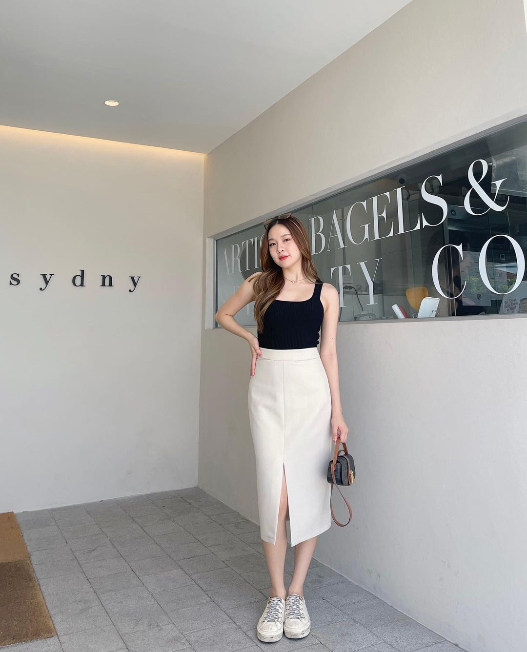 Chân váy midi vải ép keo toàn bộ CV16
