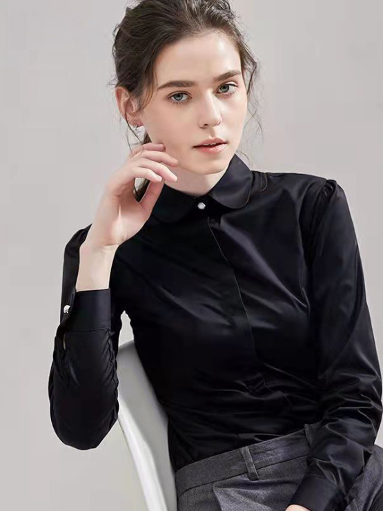 Áo Sơ Mi Nữ Trắng Dáng Ôm MAKILANA Cổ Sen Tròn Búp Bê Tay Dài Công Sở Thanh Lịch Áo Sơ Mi Nữ Đẹp Mùa Xuân Hè 2025 SM34