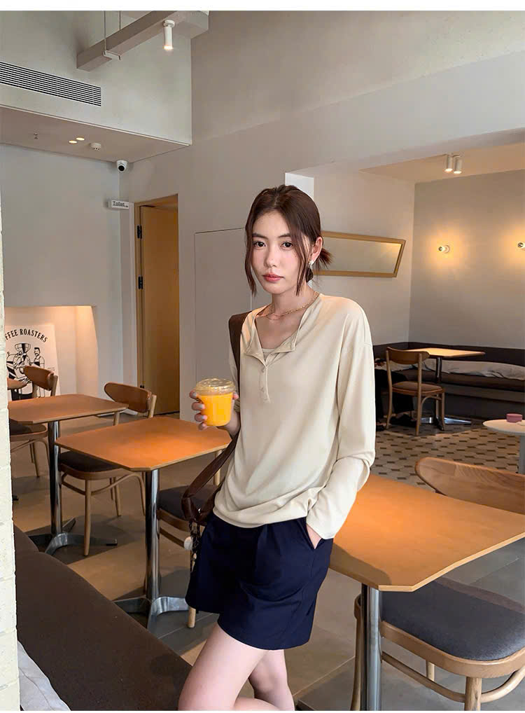 QS11 Quần short kaki MAKILANA,quần đùi nữ cạp cao ống rộng