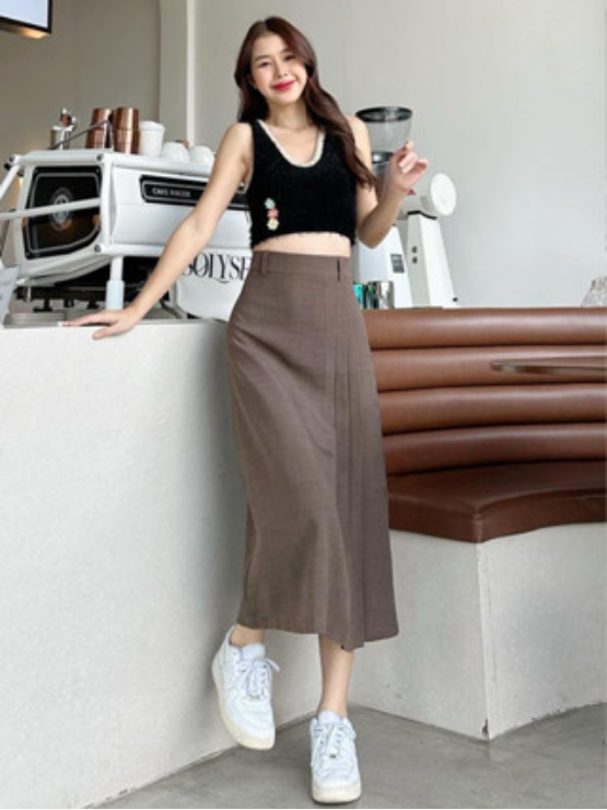 Chân váy midi xếp ly CV10