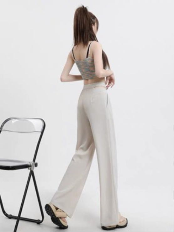 Quần ống rộng nữ suông cạp cao cut out thời trang chất liệu cao cấp không nhăn cho nàng công sở học sinh QT83