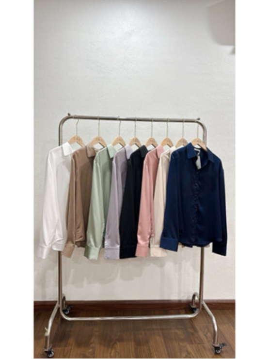 Áo sơ mi nữ công sở cổ Đức chất liệu lụa satin cao cấp không nhăn nhàu, nhiều màu sắc, dễ phối đồ SM11