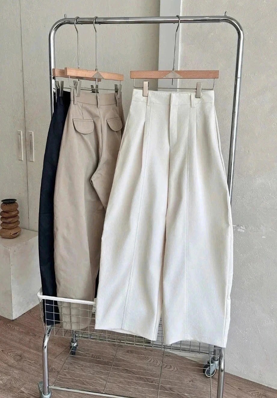 QT95 Quần tây ống suông MAKILANA,quần tây ống rộng cạp cao thanh lịch hiện đại tôn dáng dành cho nữ