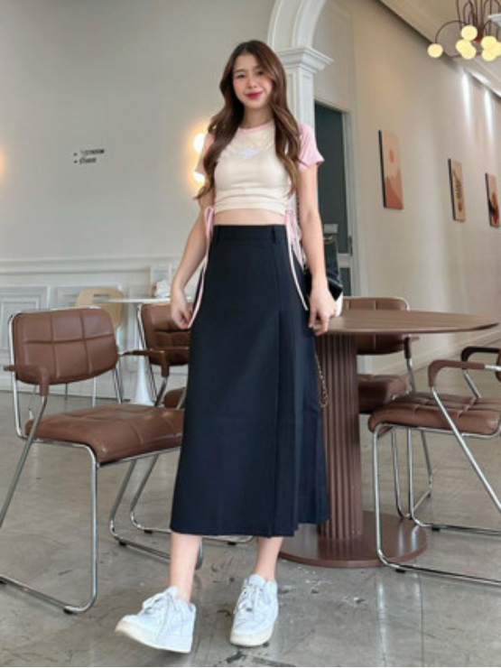 Chân váy midi xếp ly CV10