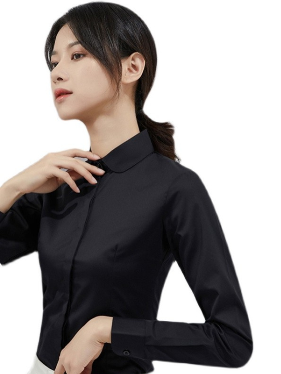 Áo Sơ Mi Nữ Trắng Dáng Ôm MAKILANA Cổ Sen Tròn Búp Bê Tay Dài Công Sở Thanh Lịch Áo Sơ Mi Nữ Đẹp Mùa Xuân Hè 2025 SM34