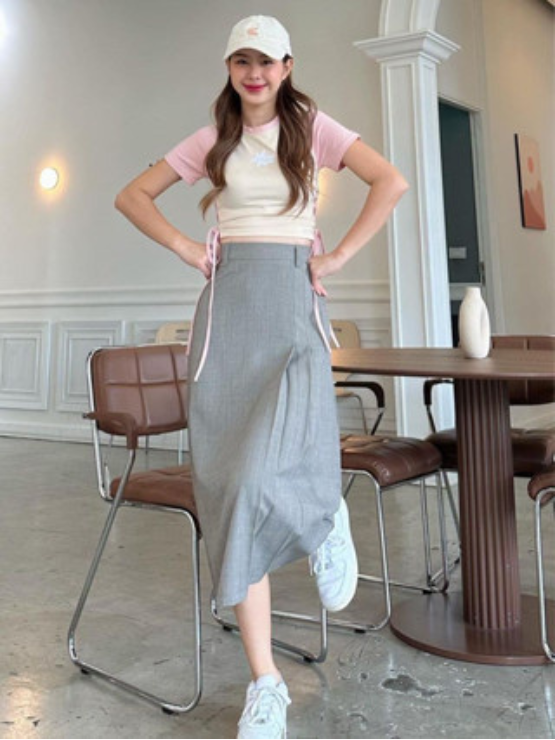 Chân váy midi xếp ly CV10
