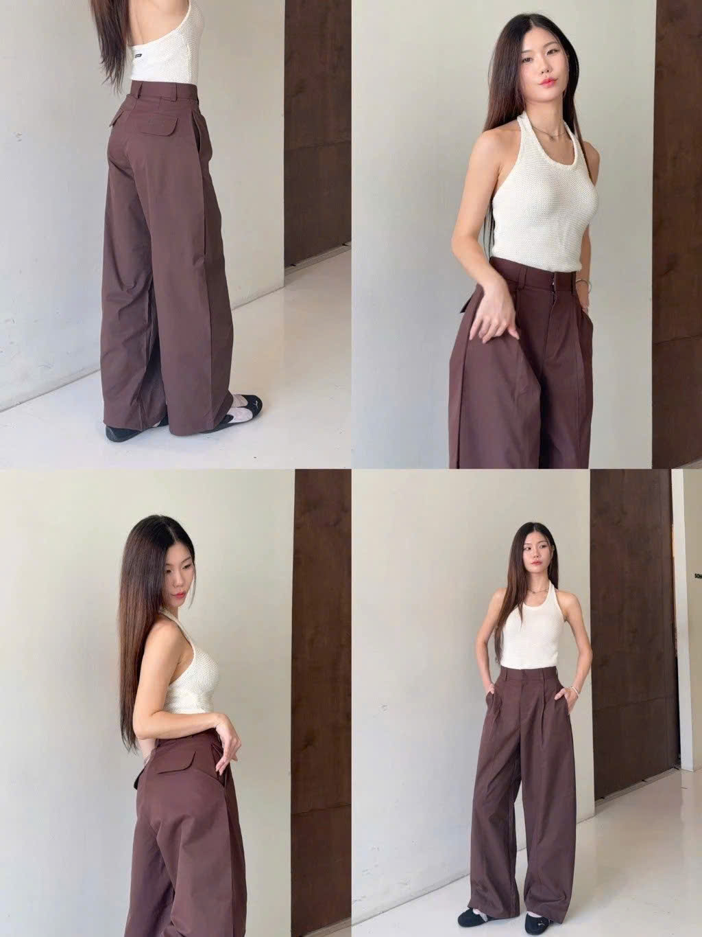 QT95 Quần tây ống suông MAKILANA,quần tây ống rộng cạp cao thanh lịch hiện đại tôn dáng dành cho nữ
