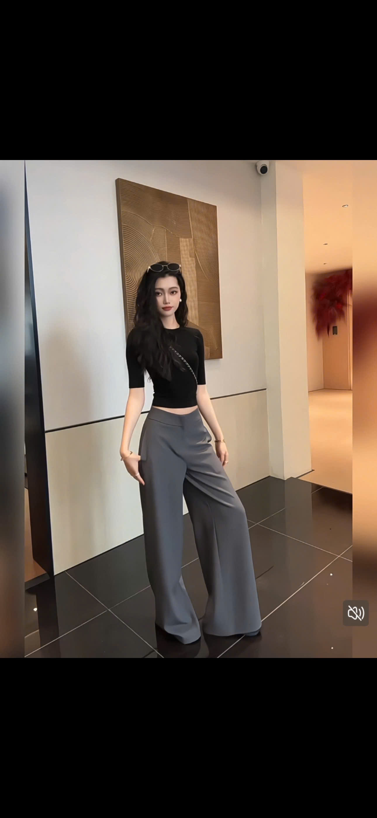 QT92 Quần tây nữ ống rộng MAKILANA cạp cao phong cách retro,Quần xuông liền cạp dành cho nữ Xuân Hè 2026