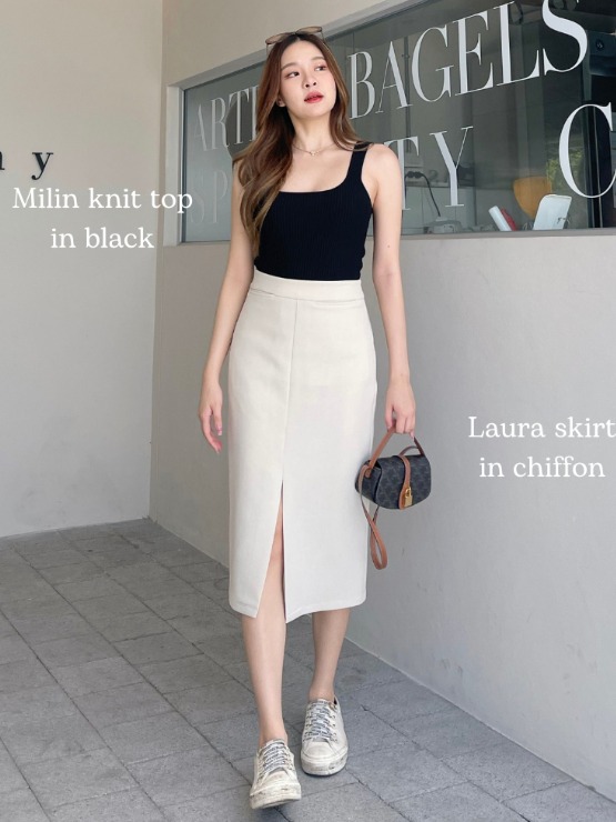 (CV30) Chân váy MAKILANA Laura Skirt 9079 dáng dài nữ tính, thời trang Hàn, váy nữ công sở đẹp, vải đẹp chuẩn form