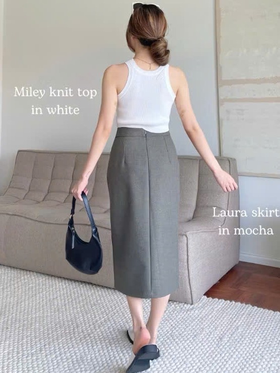 (CV30) Chân váy MAKILANA Laura Skirt 9079 dáng dài nữ tính, thời trang Hàn, váy nữ công sở đẹp, vải đẹp chuẩn form