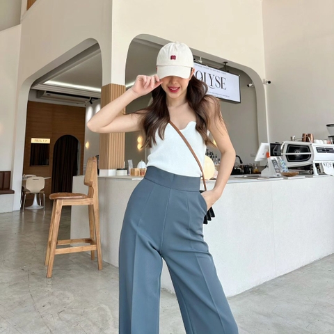 Quần xuông nữ lưng cao, quần suông nữ cạp liền khóa dấu, quần nữ may bằng vải độc quyền nhà LANA không nhăn QT67