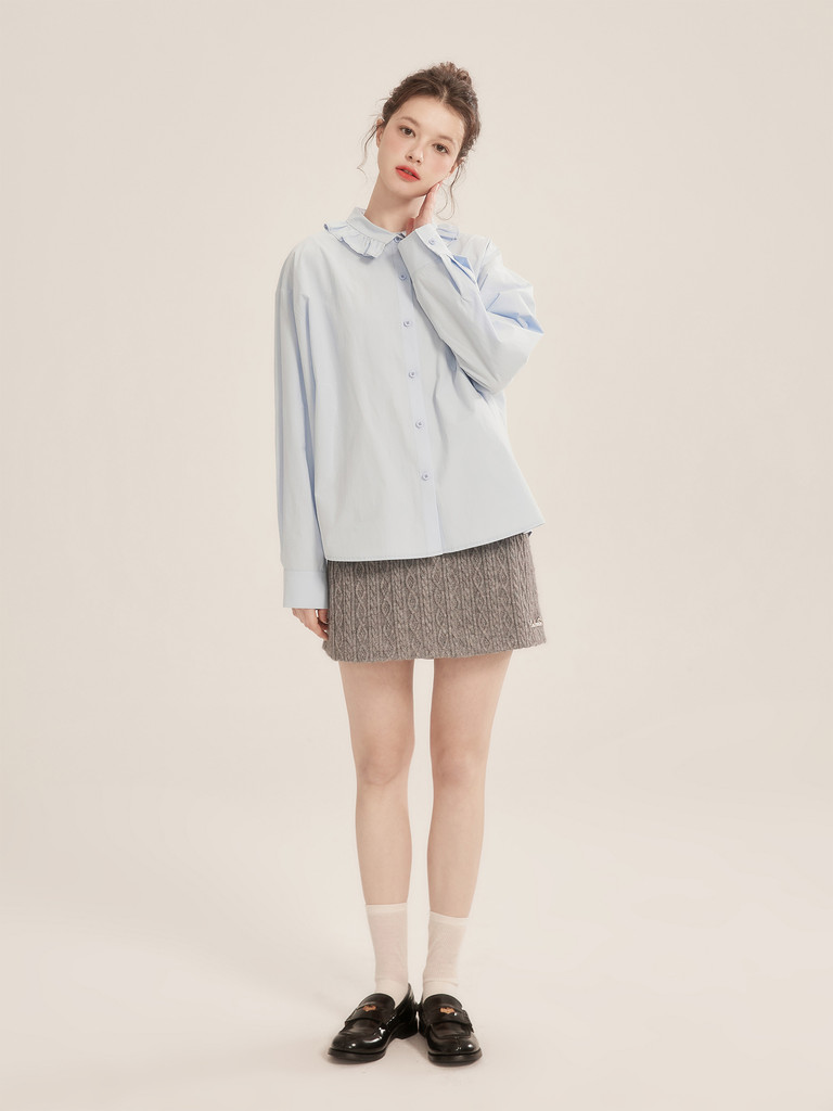 Áo Sơ Mi Nữ Dài Tay Cotton 100% MAKILANA Form Rộng Thiết Kế Cổ Điển Dễ Phối, Mặc Đơn Hoặc Layer Thanh Lịch SM38