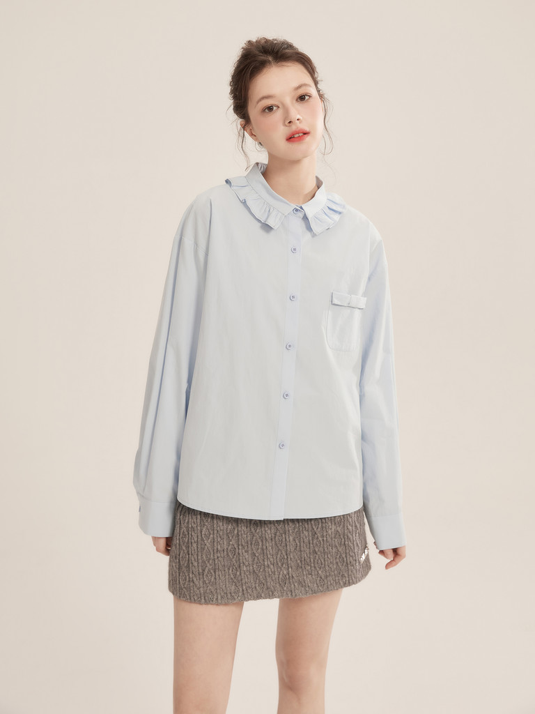 Áo Sơ Mi Nữ Dài Tay Cotton 100% MAKILANA Form Rộng Thiết Kế Cổ Điển Dễ Phối, Mặc Đơn Hoặc Layer Thanh Lịch SM38
