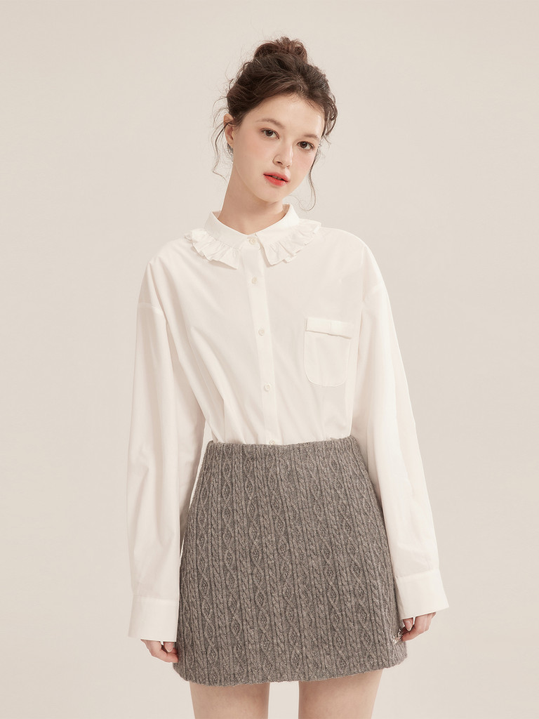 Áo Sơ Mi Nữ Dài Tay Cotton 100% MAKILANA Form Rộng Thiết Kế Cổ Điển Dễ Phối, Mặc Đơn Hoặc Layer Thanh Lịch SM38